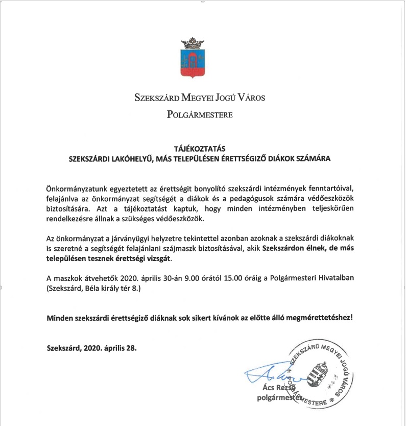 Tájékoztatás Szekszárdi lakóhelyu, más telepulésen érettségizo diákok számára.jpg
