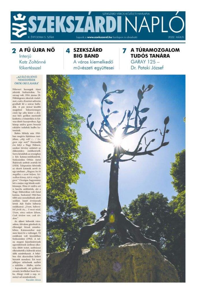 Szekszárdi Napló 2022.05.30 címlap