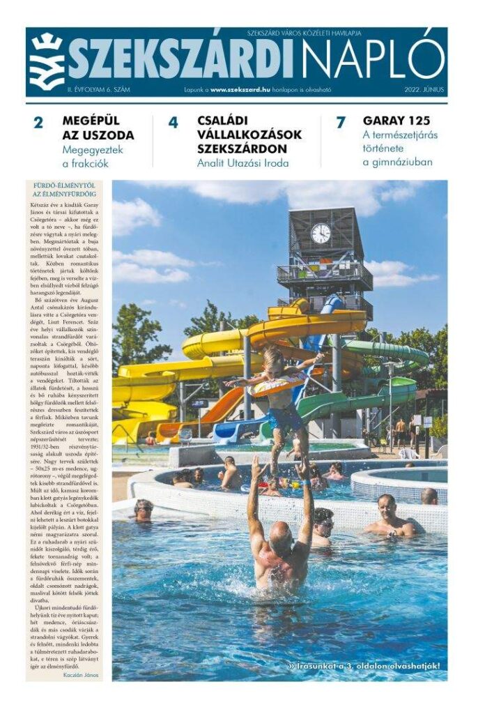Szekszárdi Napló 2022.07.04 címlap