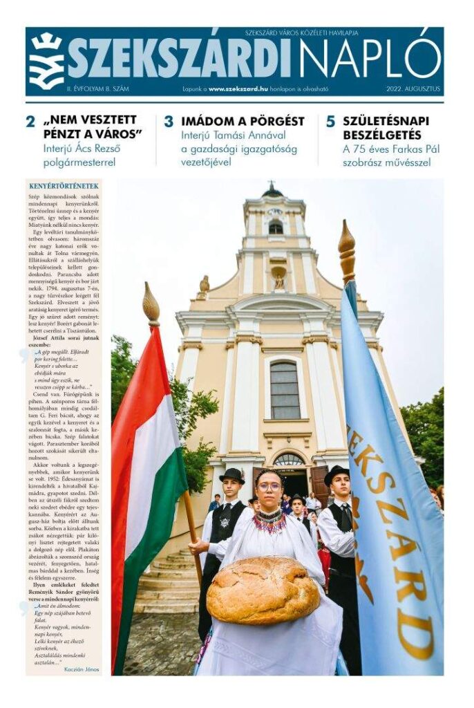Szekszárdi Napló 2022.09.05 címlap