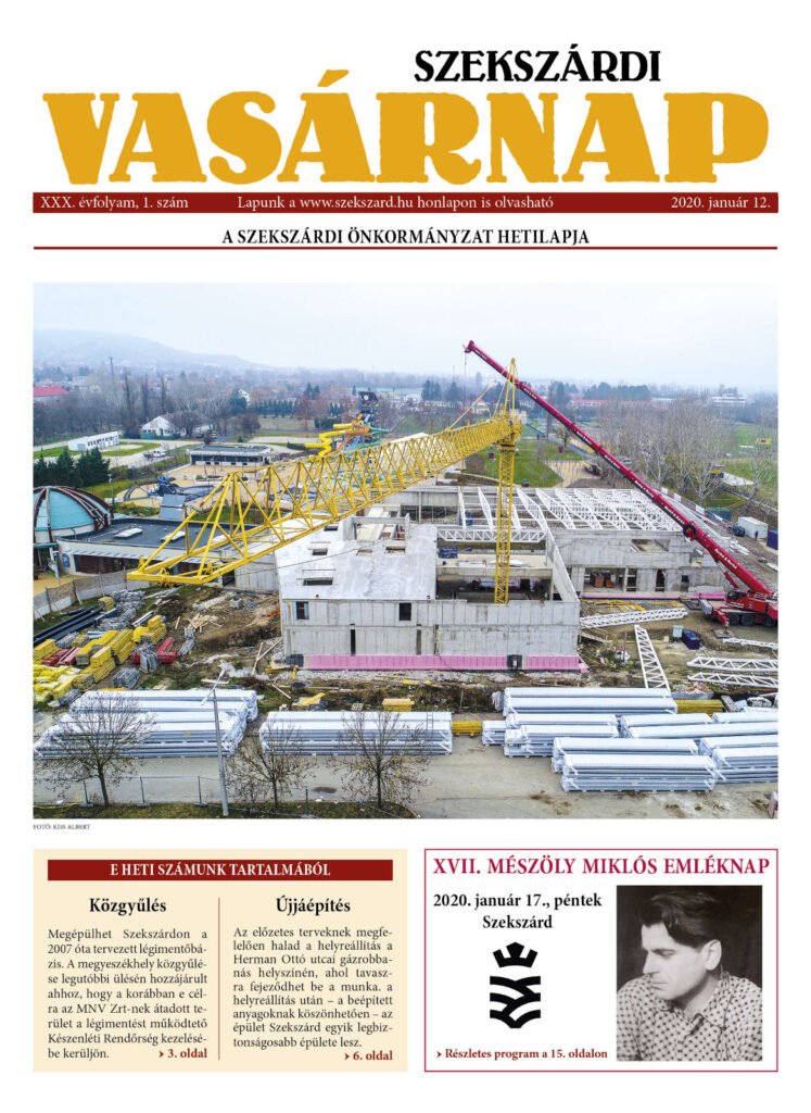 Szekszárdi Vasárnap 2020.01.12 cimlap