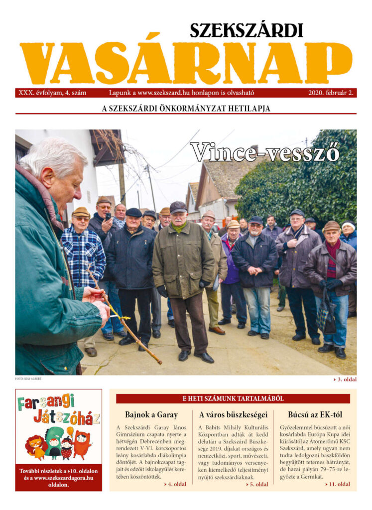 Szekszárdi Vasárnap 2020.02.02 cimlap