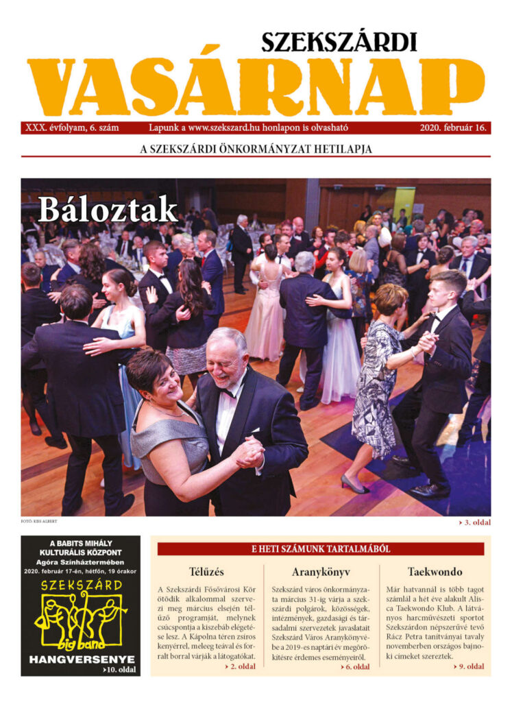 Szekszárdi Vasárnap 2020.02.16 cimlap