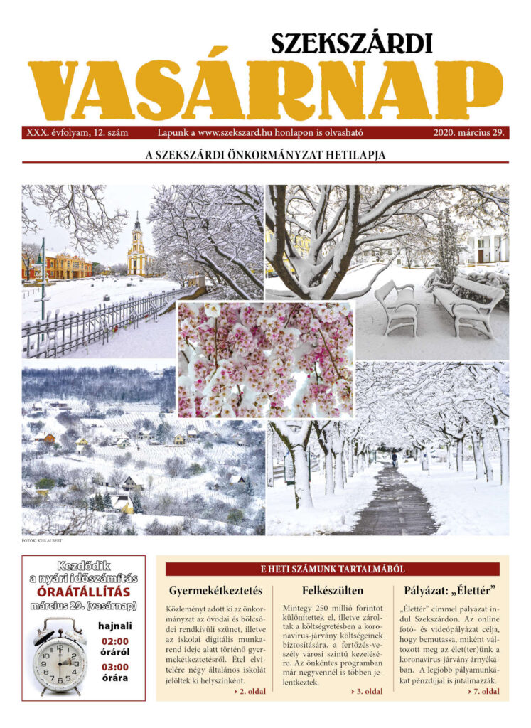 Szekszárdi Vasárnap 2020.03.29 cimlap