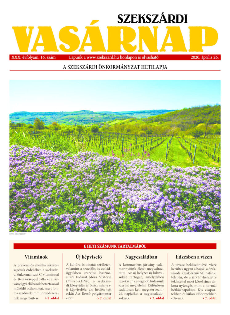 Szekszárdi Vasárnap 2020.04.26 cimlap