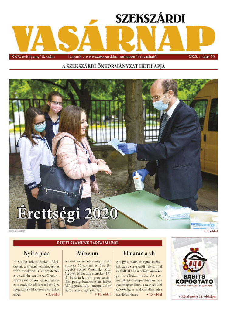 Szekszárdi Vasárnap 2020.05.10 cimlap