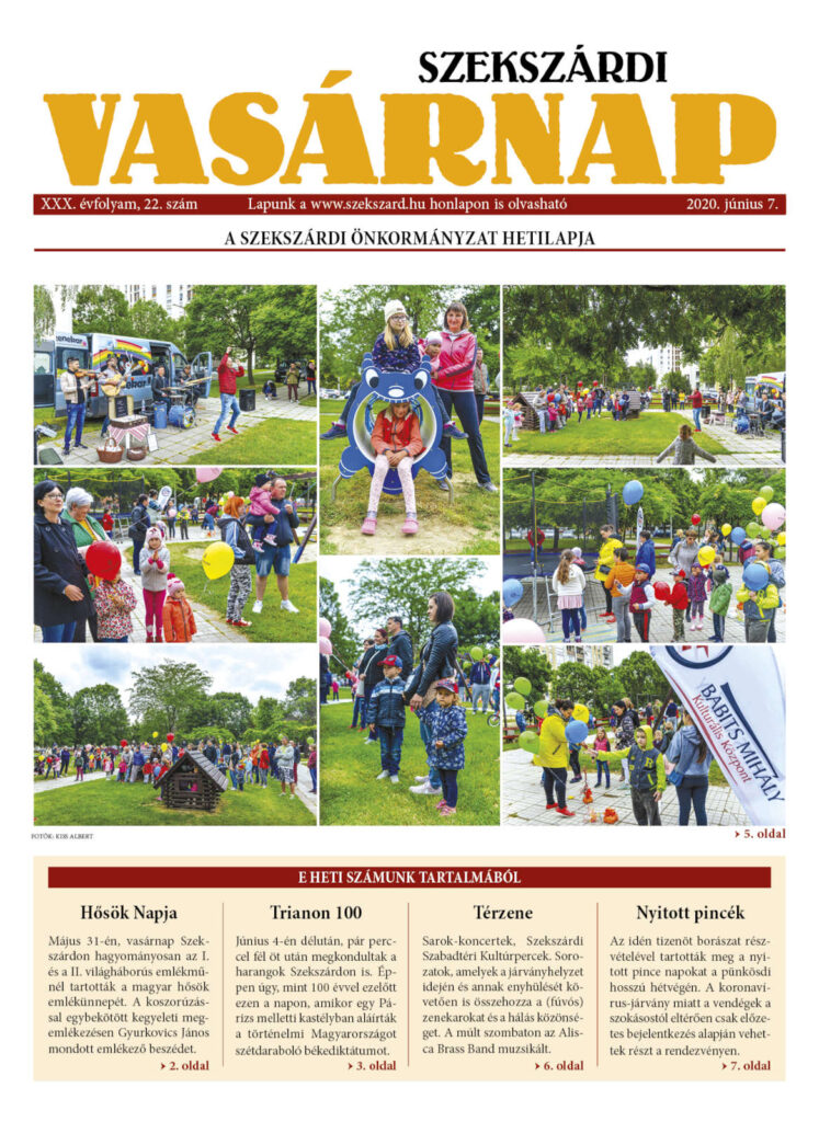 Szekszárdi Vasárnap 2020.06.07 cimlap