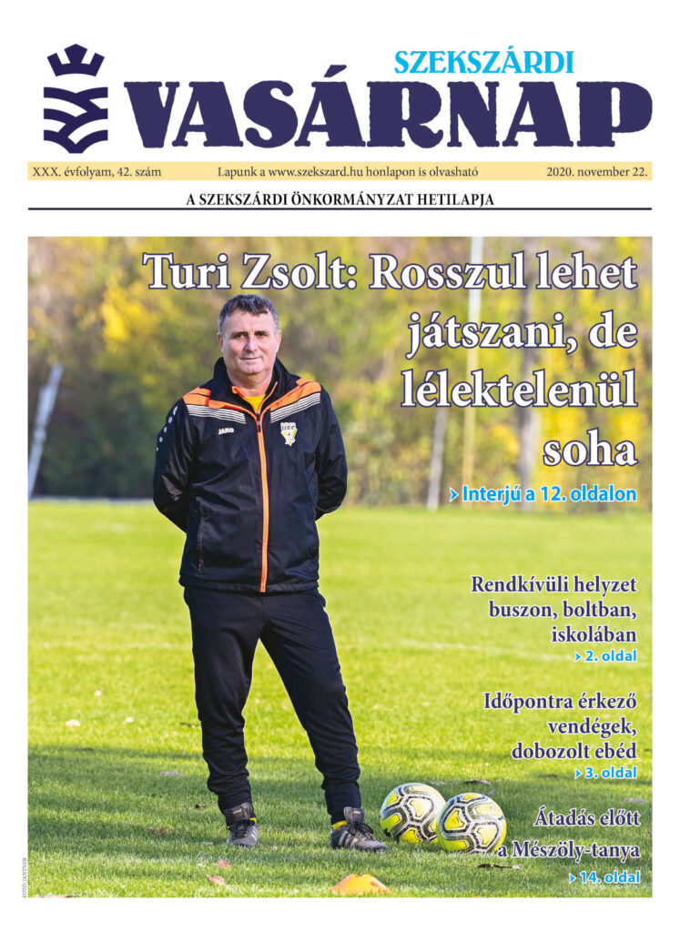 Szekszárdi Vasárnap 2020.11.22 cimlap